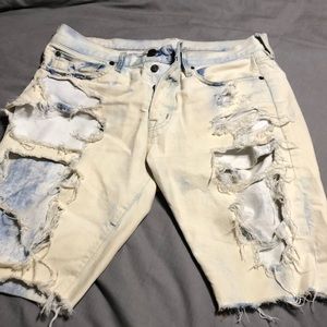 Ralph Lauren Bleached Ripped Shorts